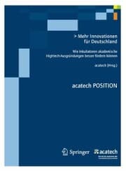 Cover von Mehr Innovationen für Deutschland