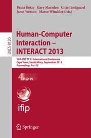 Cover von Human-Computer Interaction -- INTERACT 2013