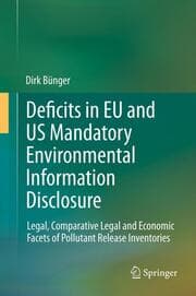 Cover von Deficits in EU and US Mandatory Environmental Information Disclosure