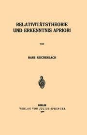 Cover von Relativitätstheorie und Erkenntnis Apriori