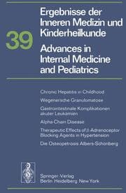 Cover von Ergebnisse der Inneren Medizin und Kinderheilkunde/Advances in Internal Medicine and Pediatrics