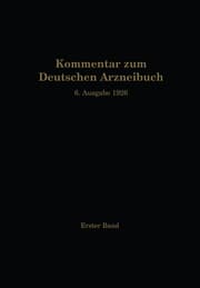 Cover von Kommentar zum Deutschen Arzneibuch 6.Ausgabe 1926