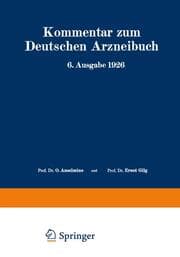 Cover von Kommentar zum Deutschen Arzneibuch 6.Ausgabe 1926