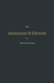 Cover von Die Akkumulatoren für Elektricität
