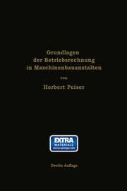 Cover von Grundlagen der Betriebsrechnung in Maschinenbauanstalten