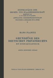 Cover von Grundzüge des Deutschen Privatrechts