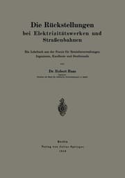 Cover von Die Rückstellungen bei Elektrizitätswerken und Straßenbahnen