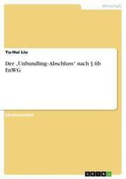 Cover von Der UnbundlingAbschluss nach § 6b EnWG