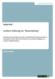 Cover von Luthers Haltung im 'Bauernkrieg'