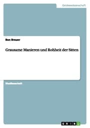 Cover von Grausame Manieren und Rohheit der Sitten