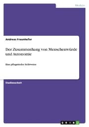Cover von Der Zusammenhang von Menschenwürde und Autonomie