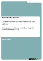 Cover von Das Sündenverständnis Bonhoeffers und Luthers