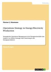 Cover von Operations Strategy in Energy/Electricity Production