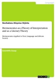 Cover von Hermeneutics as a Theory of Interpretation and as a Literary Theory