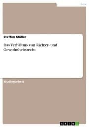 Cover von Das Verhältnis von Richter- und Gewohnheitsrecht
