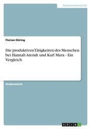 Cover von Die produktiven Tätigkeiten des Menschen bei Hannah Arendt und Karl Marx - Ein Vergleich
