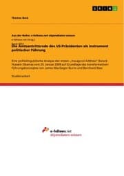 Cover von Die Amtsantrittsrede des US-Präsidenten als Instrument politischer Führung