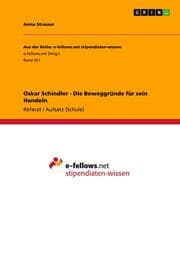 Cover von Oskar Schindler - Die Beweggründe für sein Handeln