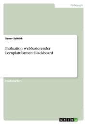 Cover von Evaluation webbasierender Lernplattformen: Blackboard
