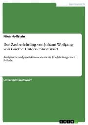 Cover von Der Zauberlehrling von Johann Wolfgang von Goethe: Unterrichtsentwurf