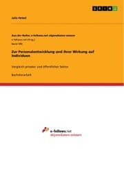 Cover von Zur Personalentwicklung und ihrer Wirkung auf Individuen