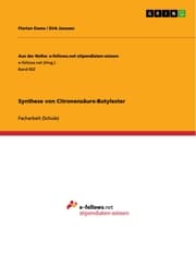 Cover von Synthese von Citronensäure-Butylester