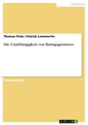 Cover von Die Unabhängigkeit von Ratingagenturen