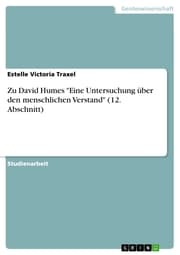 Cover von Zu David Humes 'Eine Untersuchung über den menschlichen Verstand' (12. Abschnitt)