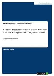 Cover von Current Implementation Level of Business Process Management in Corporate Practice