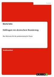 Cover von Stilfragen im deutschen Bundestag