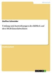 Cover von Umfang und Auswirkungen des BilMoG auf den HGB-Einzelabschluss