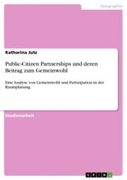 Cover von Public-Citizen Partnerships und deren Beitrag zum Gemeinwohl