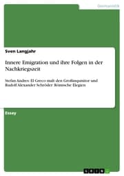 Cover von Innere Emigration und ihre Folgen in der Nachkriegszeit