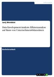 Cover von Data Envelopment Analysis. Effizienzanalyse auf Basis von Unternehmensbilanzdaten