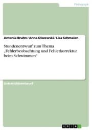 Cover von Stundenentwurf zum Thema 'Fehlerbeobachtung und Fehlerkorrektur beim Schwimmen'