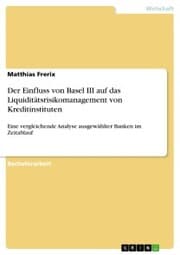 Cover von Der Einfluss von Basel III auf das Liquiditätsrisikomanagement von Kreditinstituten