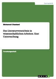 Cover von Das Literaturverzeichnis in wissenschaftlichen Arbeiten.Eine Untersuchung