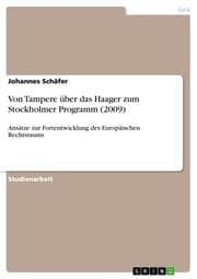 Cover von Von Tampere über das Haager zum Stockholmer Programm (2009)