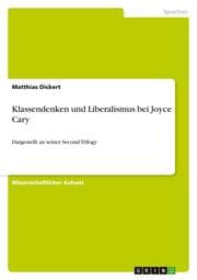 Cover von Klassendenken und Liberalismus bei Joyce Cary