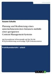 Cover von Planung und Realisierung eines unternehmensweiten Intranets mithilfe eines geeigneten Content-Management-Systems