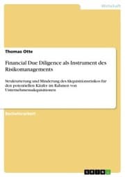 Cover von Financial Due Diligence als Instrument des Risikomanagements