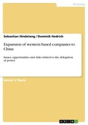 Cover von Expansion of western based companies to China