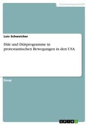 Cover von Diät und Diätprogramme in protestantischen Bewegungen in den USA