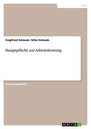 Cover von Hauptpflicht zur Arbeitsleistung