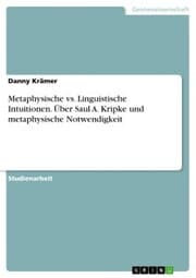 Cover von Metaphysische vs. Linguistische Intuitionen. Über Saul A. Kripke und metaphysische Notwendigkeit