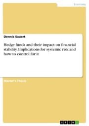 Cover von Hedge funds and their impact on financial stability. Implications for systemic risk and how to control for it