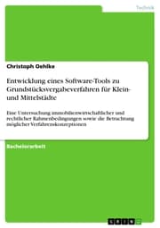 Cover von Entwicklung eines Software-Tools zu Grundstücksvergabeverfahren für Klein- und Mittelstädte