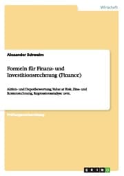 Cover von Formeln für Finanz- und Investitionsrechnung (Finance)