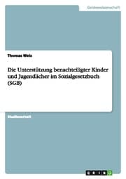 Cover von Die Unterstützung benachteiligter Kinder und Jugendlicher im Sozialgesetzbuch (SGB)