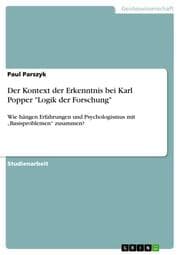 Cover von Der Kontext der Erkenntnis bei Karl Popper 'Logik der Forschung'